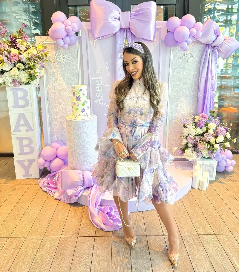 Lavender Ruffled Mini Dress with Sheer Sleeves and Pearl Headband