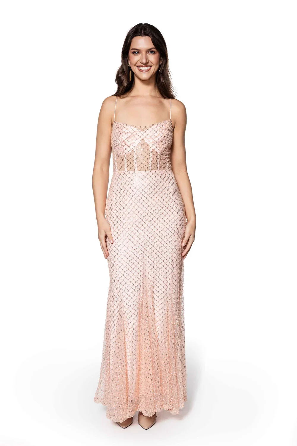 splendor lattice embellished gown