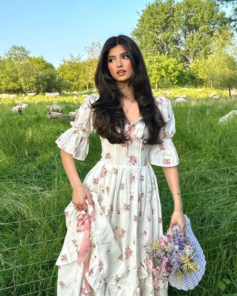 Blush Floral Cream Cottagecore Midi: Romantically Relaxed Daywear