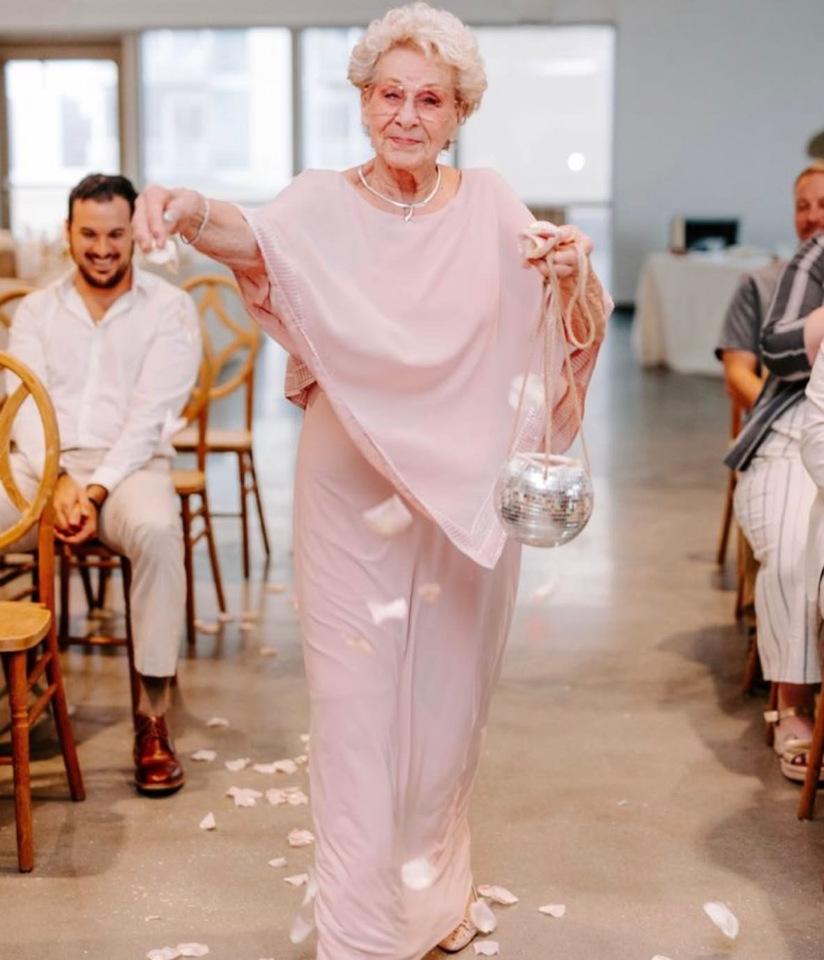 Blush Flowing Chiffon Layered Evening Set Elegant Grandmother of the Groom Inspiration