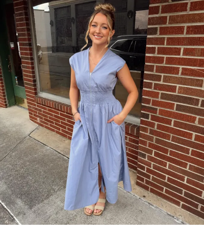 Breezy Blue Midi for Effortless Weekend Ease