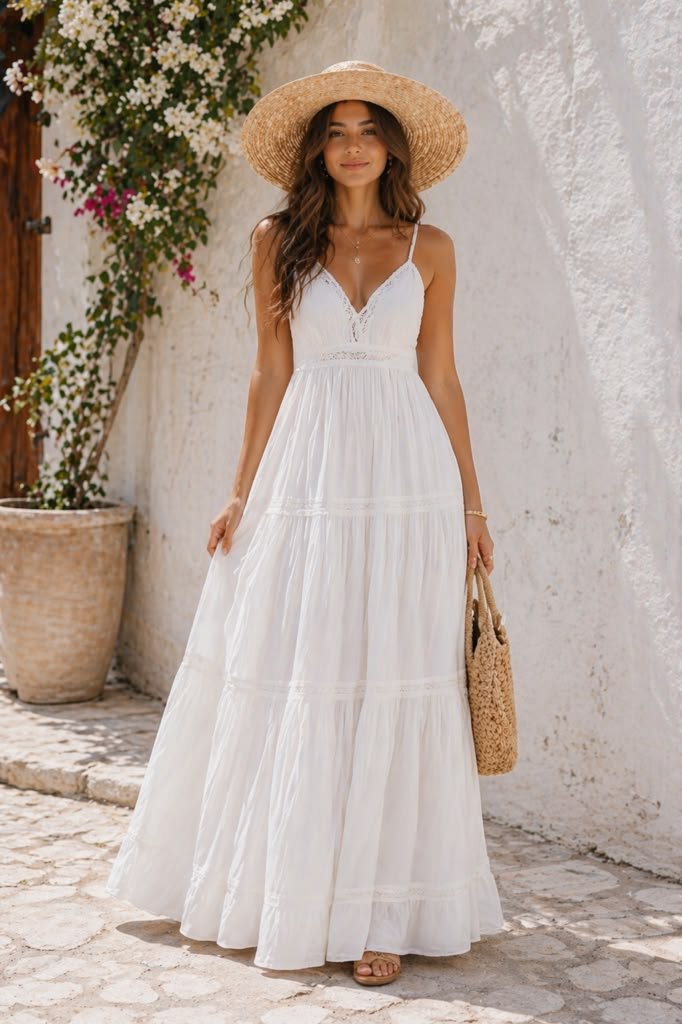Breezy Crisp Maxi Effortless Weekend Bohemian Style