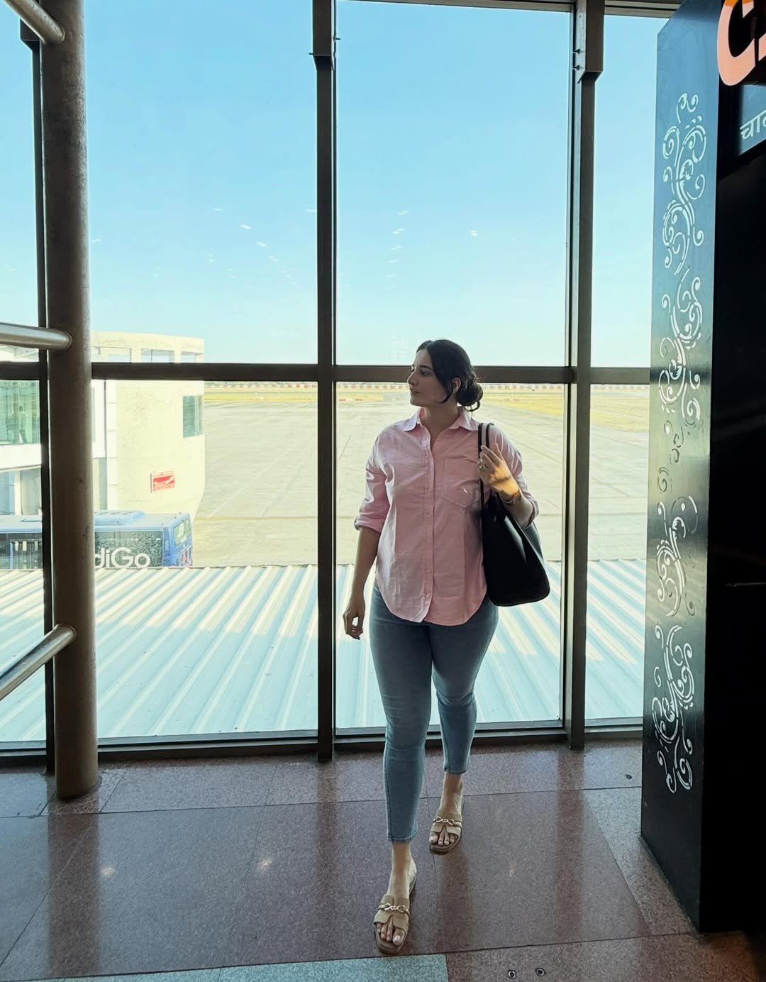 Breezy Pink Cotton Shirt and Casual Denim