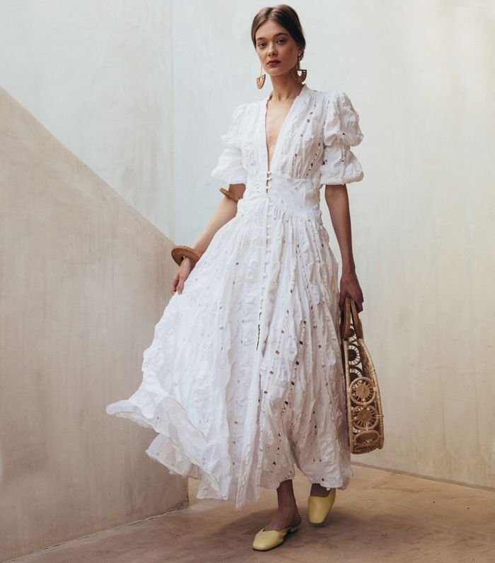 Bright White Flowy Maxi, Relaxed Bohemian Style
