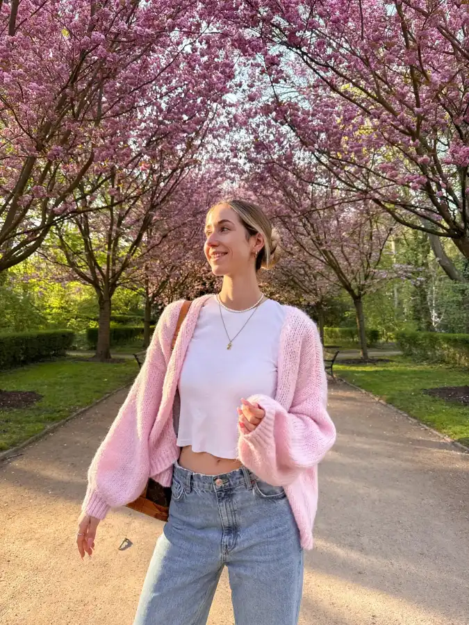 Bubblegum Pink and Light Wash Denim Relaxed Garden Style