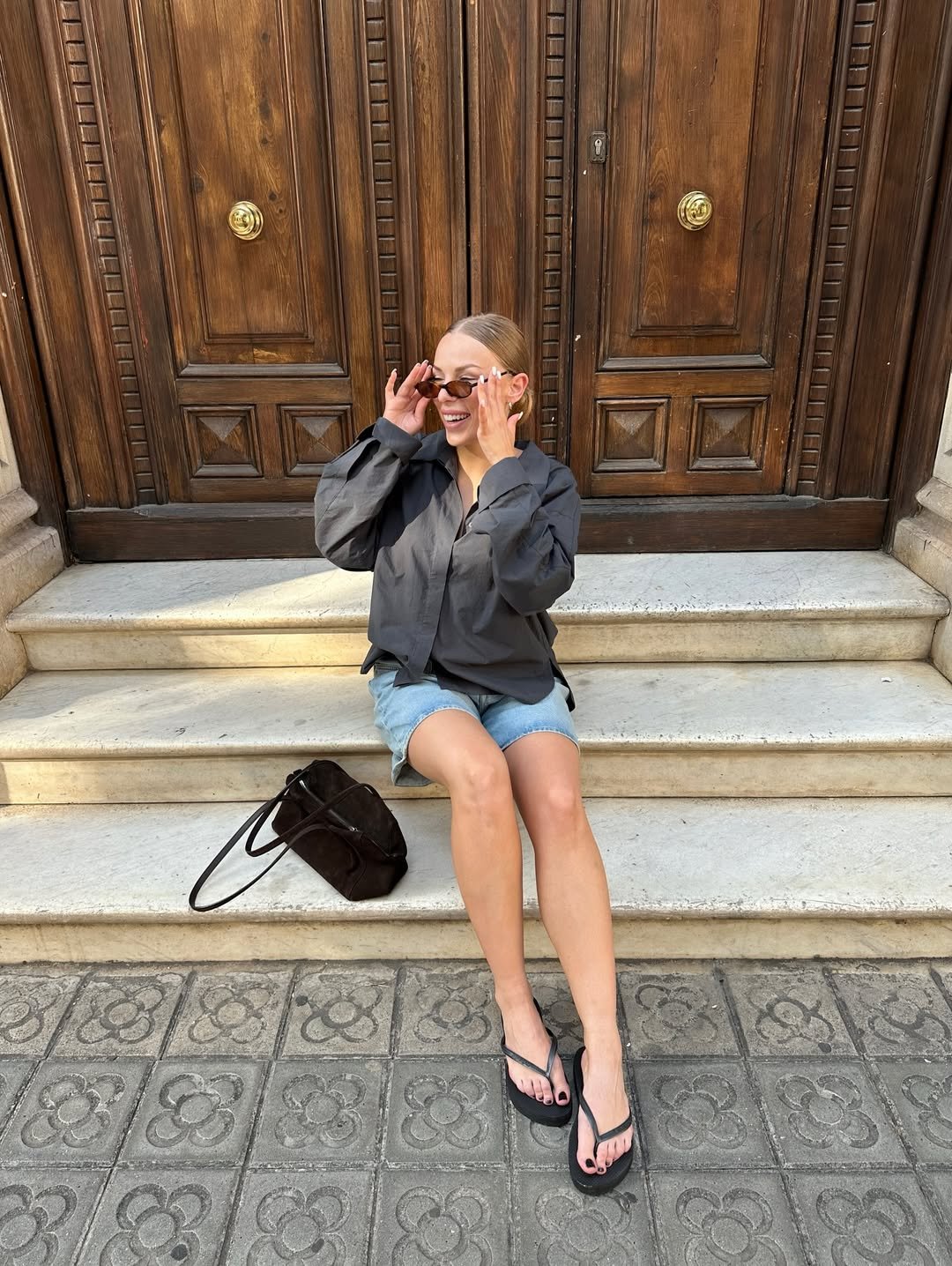 Charcoal, Denim, and Chunky Leather European Summer Casual Essentials