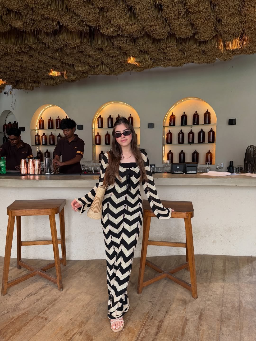 Cool Chevron Crochet Relaxed Knit Maxi Dress