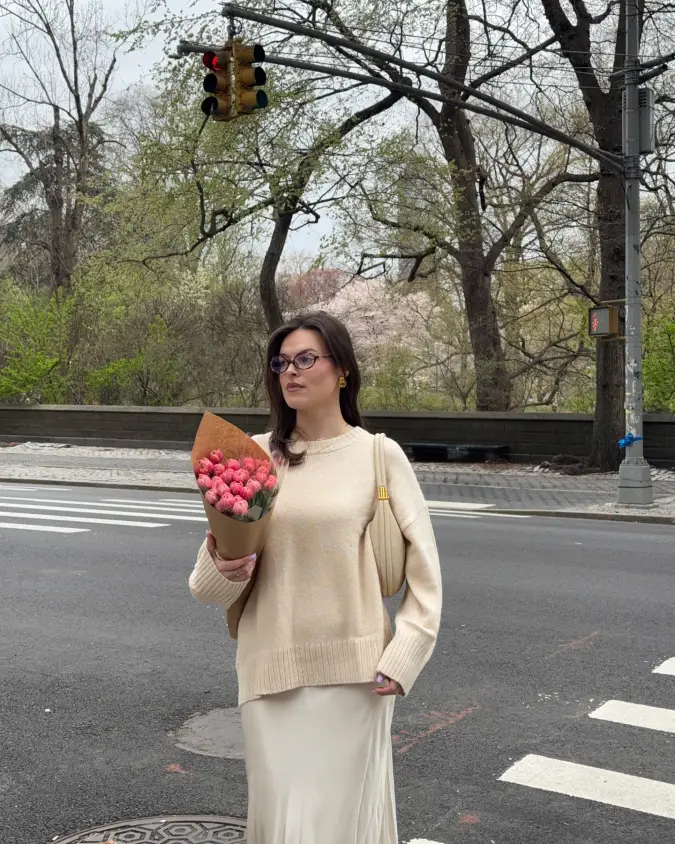 Cream Oversized and Satin Neutral Sophisticated Layers