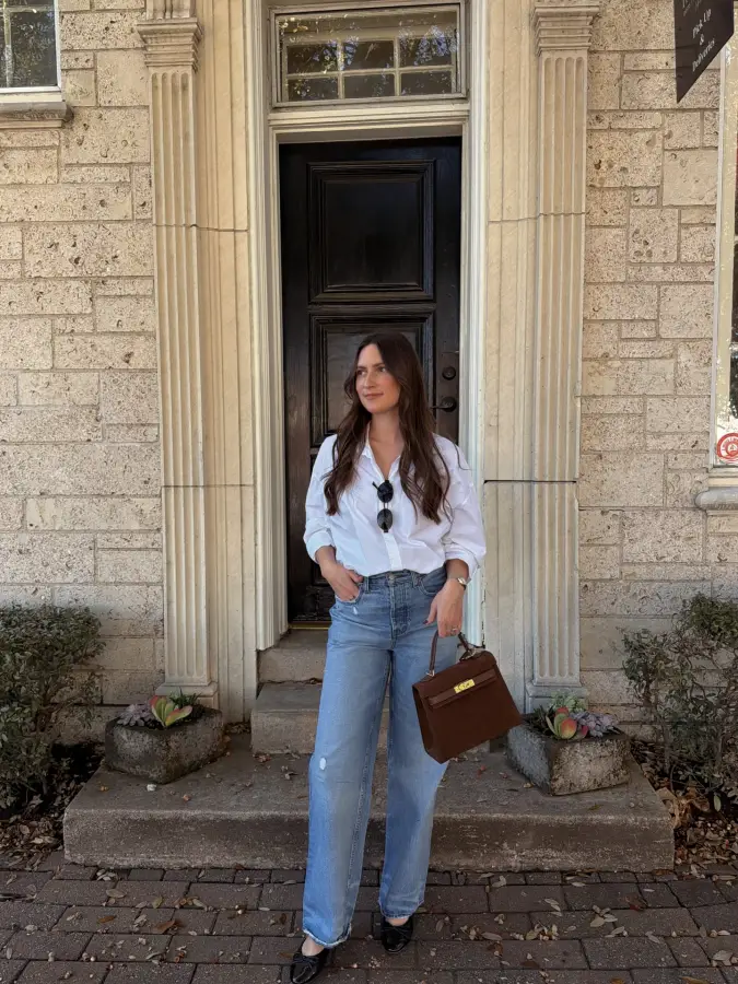 Crisp White & Blue Relaxed Classic Denim