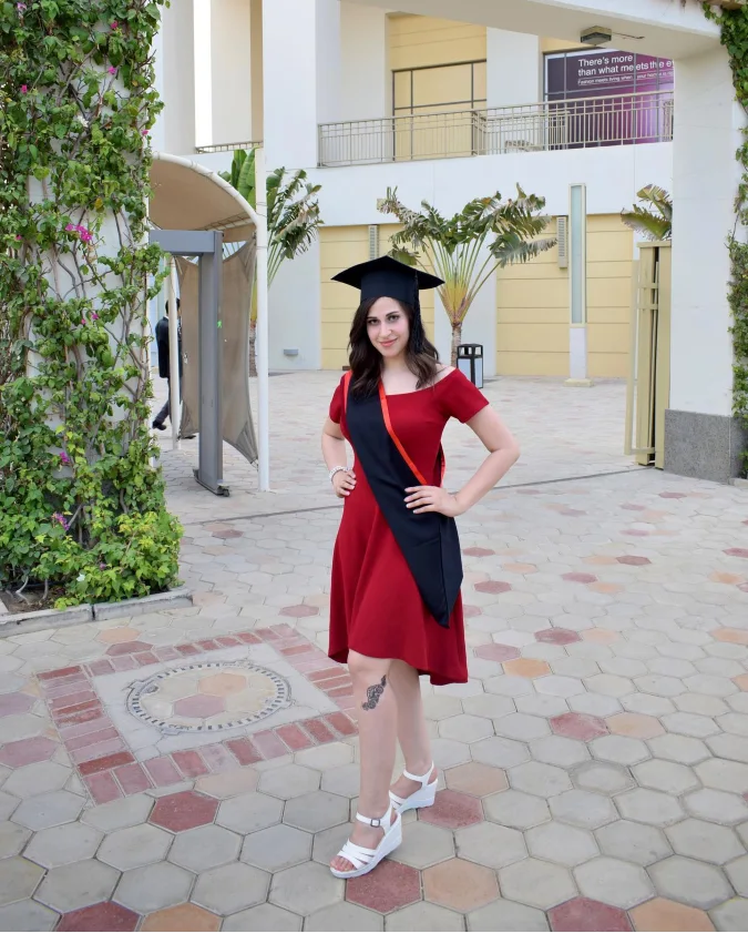 Deep Red Flare: Modern Structured Style for Graduation Milestones