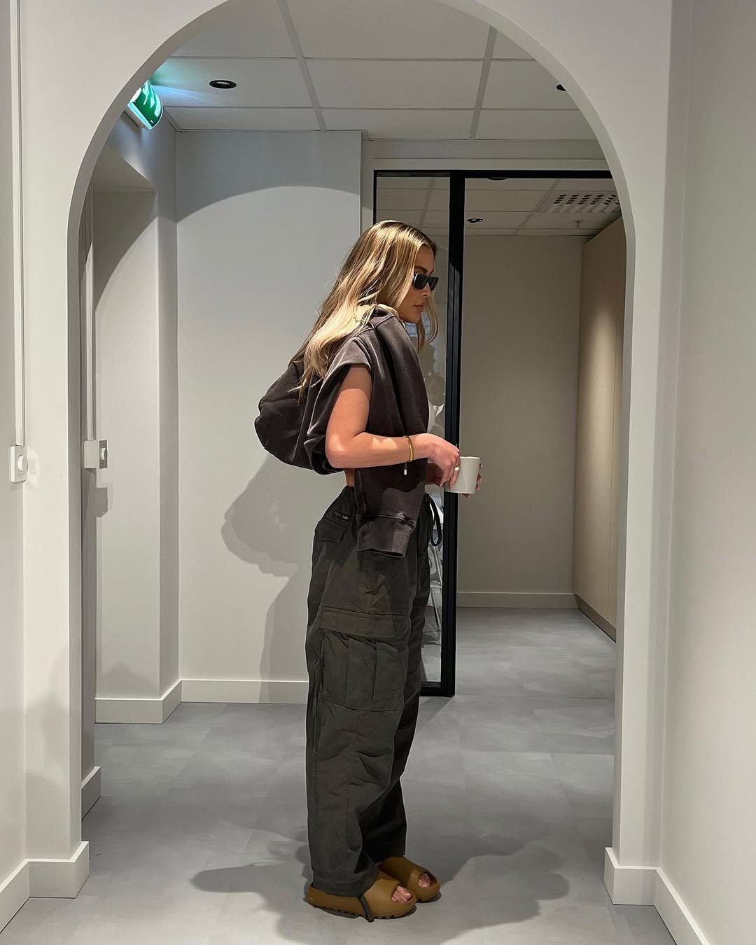 Earthy Monochrome Wide Leg Utility Style