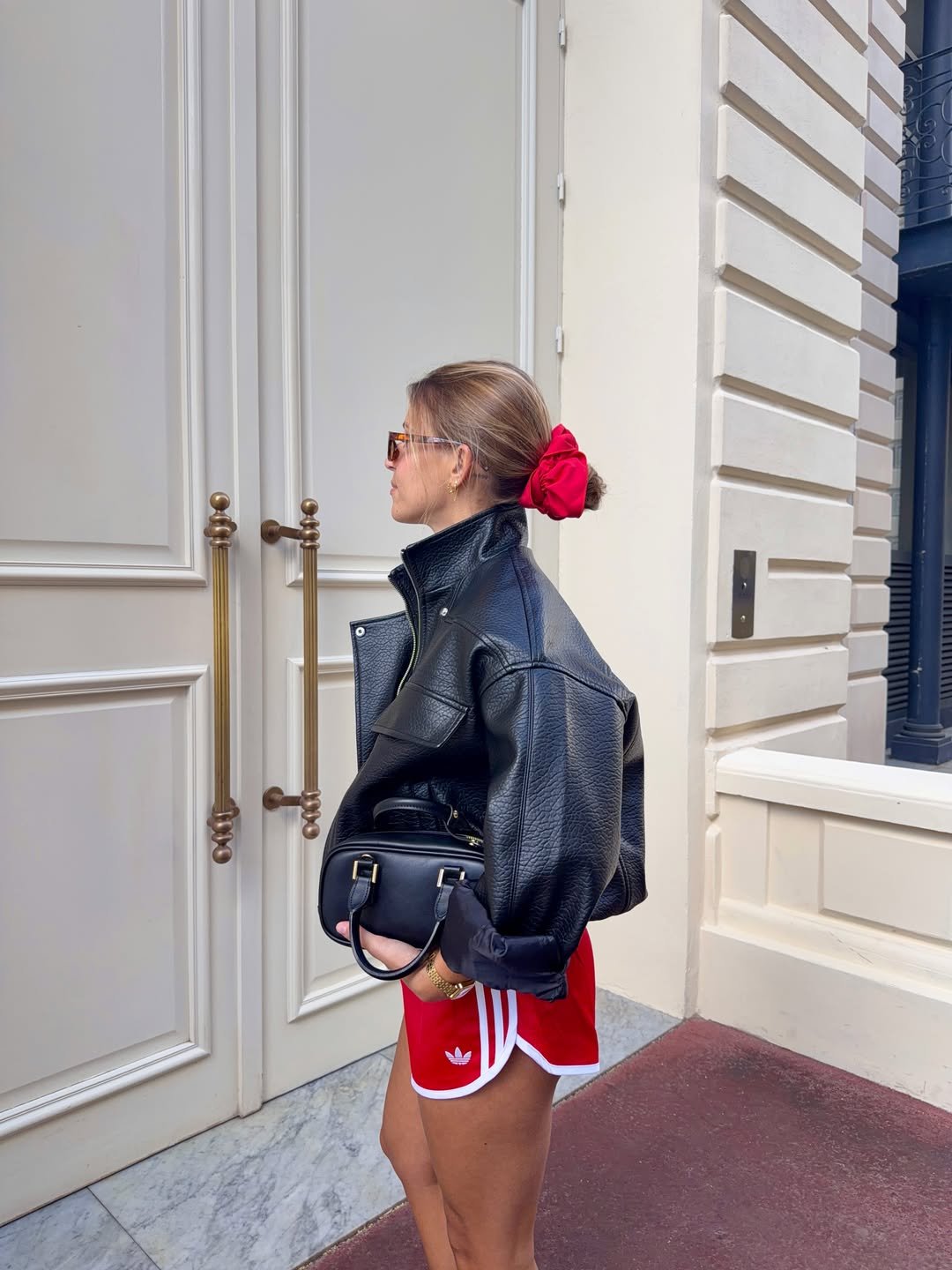 Edgy, Crimson, Oversized Sporty Streetwear