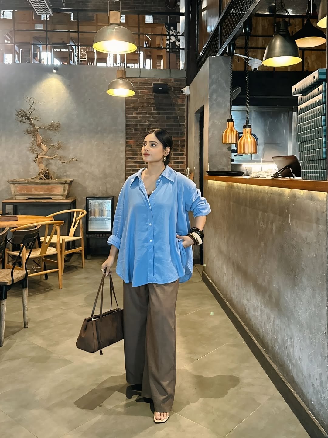 Effortless Blue and Earthy Brown Relaxed Summer Modest Loungewear