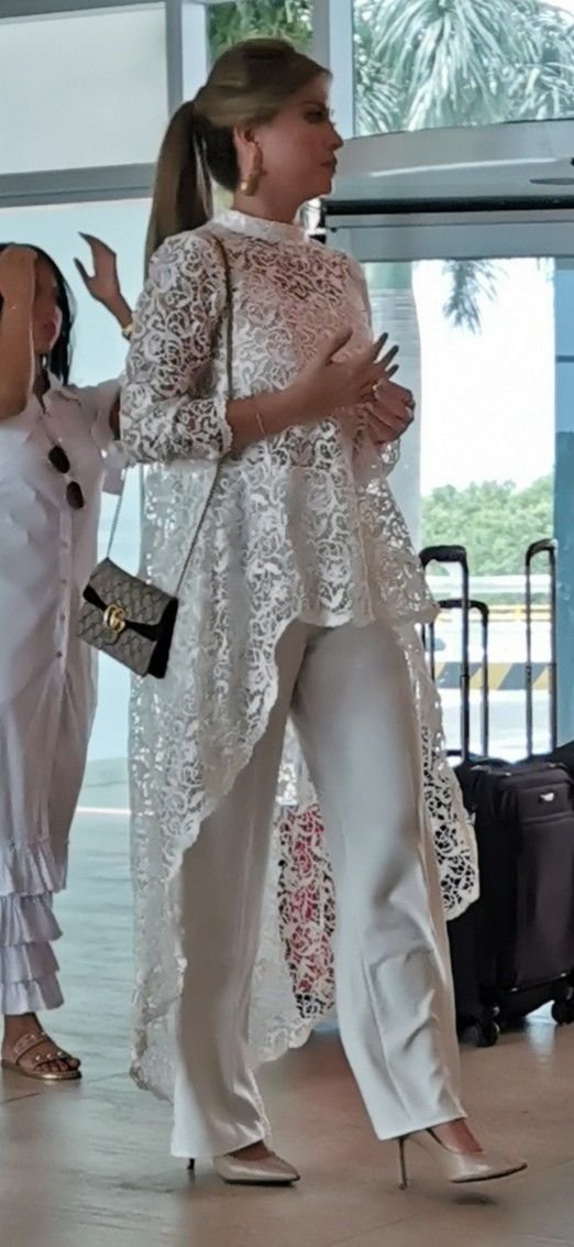Elegant White Flowy Lace Separates For A Wedding Farewell Party