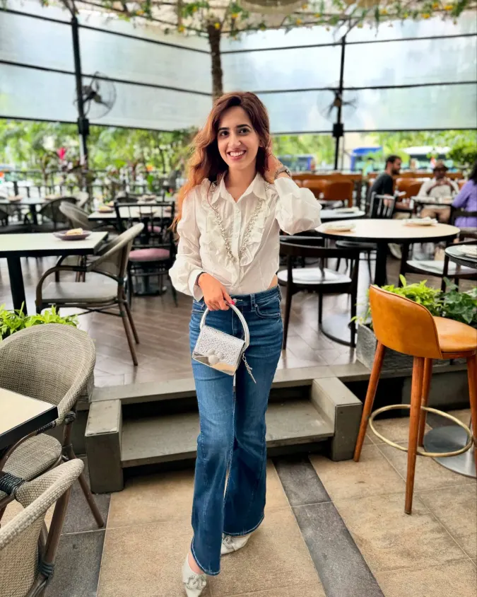 Eyelet Button Down and Light Wash Denim for Timeless Brunch Style