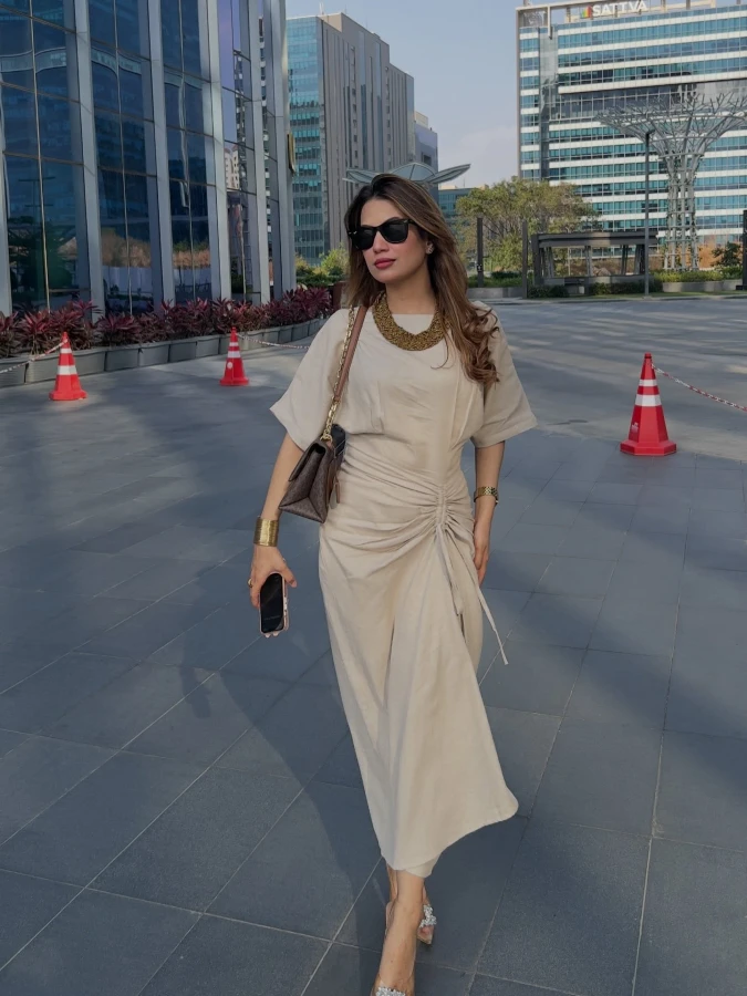Flowy Printed Kurta and Tailored Trousers for Elevated Brunch Style