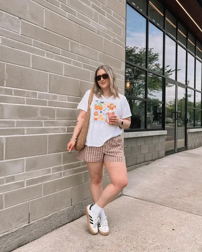Graphic Prints and Striped Linen: Relaxed Graphic Tee Casual