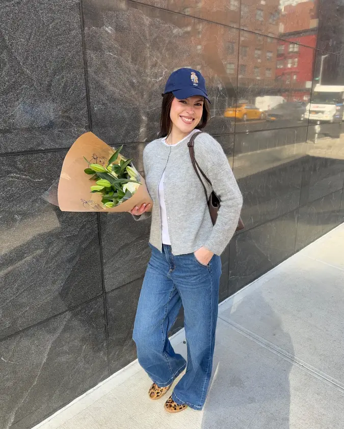 Heather Grey and Wide Leg Denim Cozy Weekend Layers