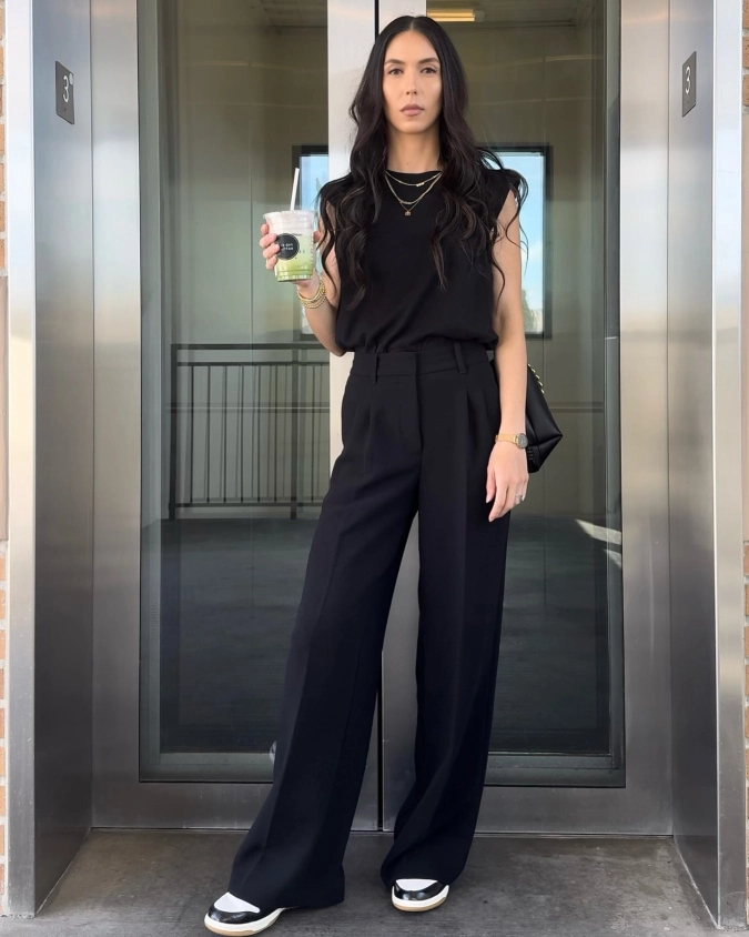 Ink Black Wide Leg Elevated Activewear