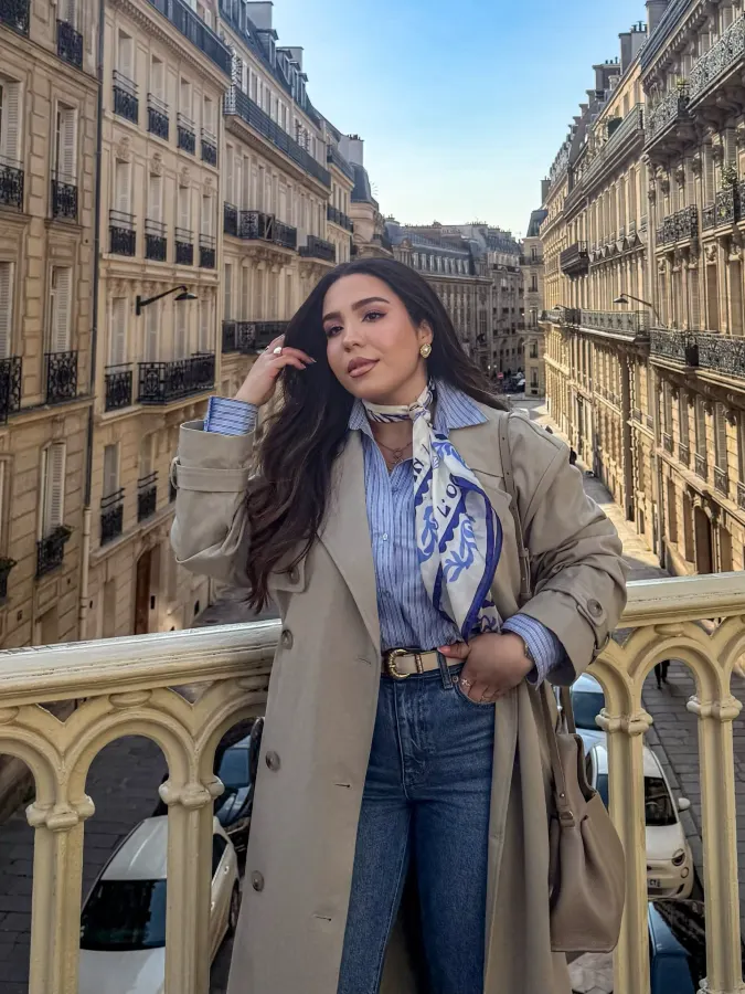 Layered Trench Coats and Patterned Scarves for Versatile City Style