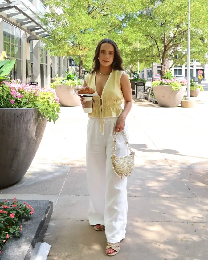 Lemon Yellow and Linen: Breezy Tonal Wide Leg Separates