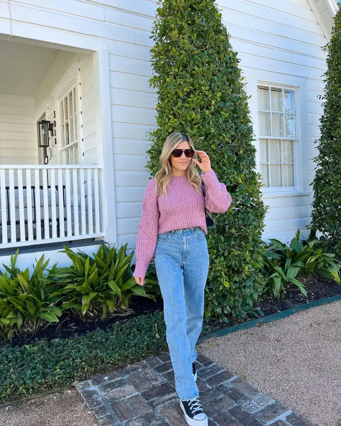 Mauve and Stone Blue Relaxed Weekend Knits