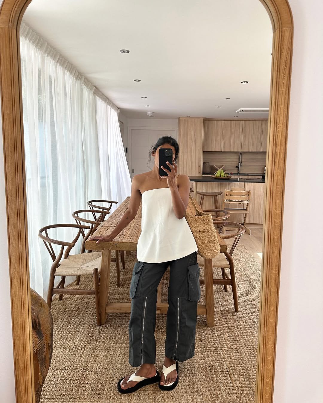 Minimalist Monochrome And Structured Wide Utility Resort Wear