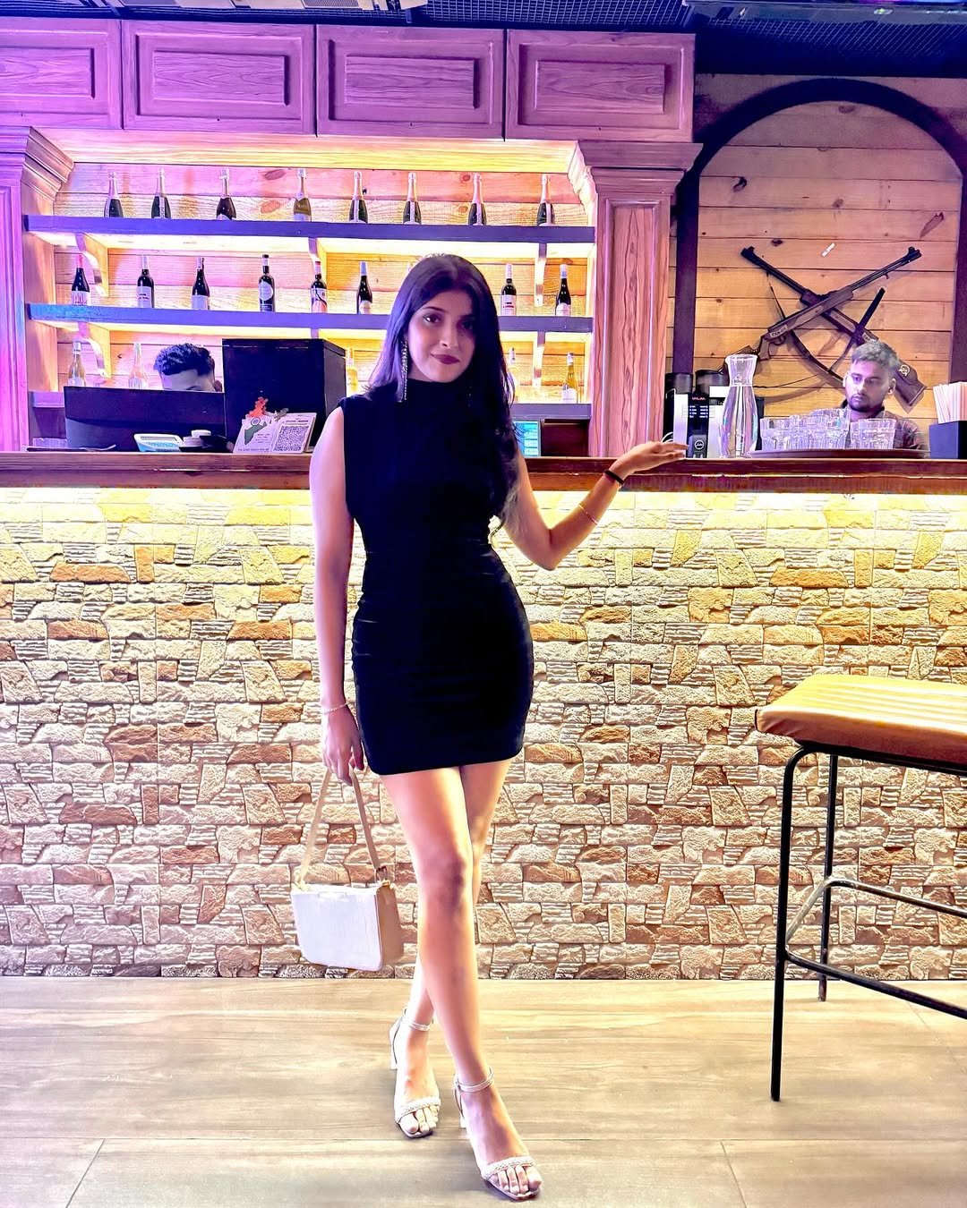 Modern Minimalist Dark Bodycon Evening Dress