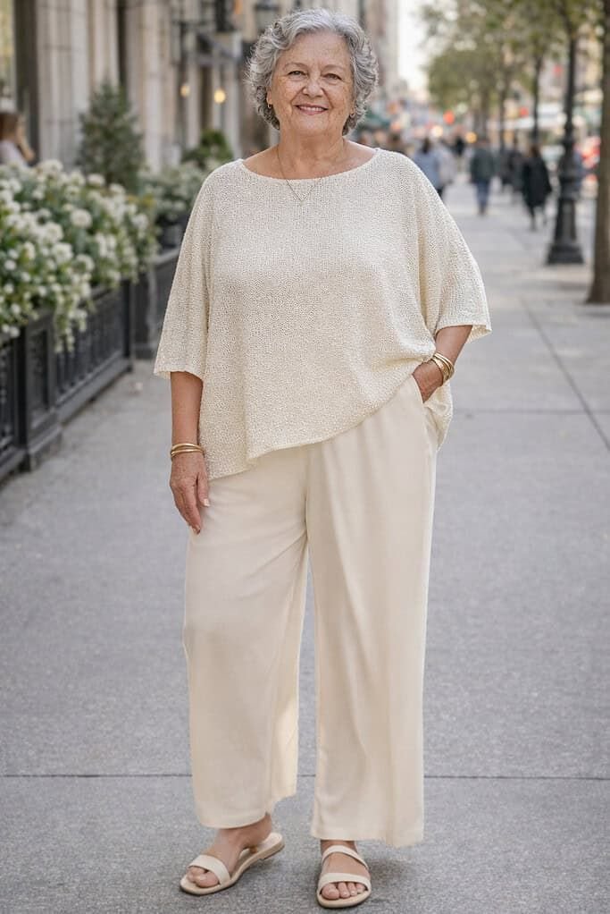 Monochromatic Cream Relaxed Linen Elegance