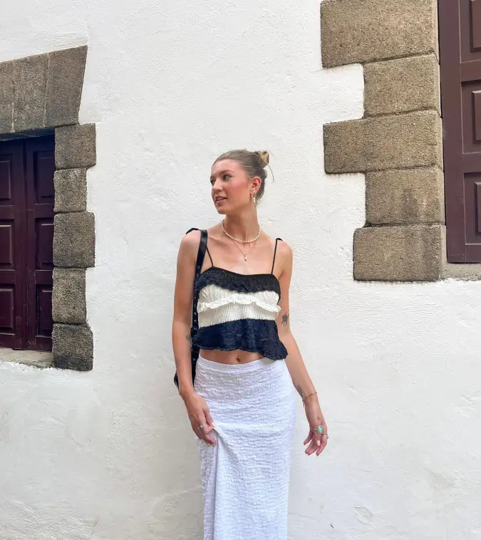 Monochrome Knit & Textured Maxi European Summer Style