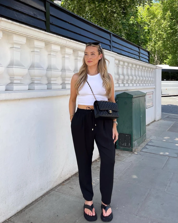 Monochrome Ribbed Essentials: Sleek Sporty Sophistication