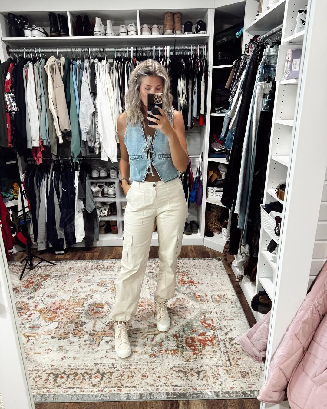 Neutral Utility Cream High Waist Cargo Everyday Streetwear