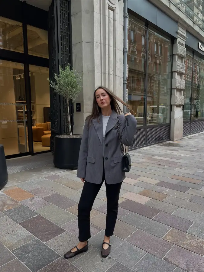 Pinstripe Charcoal Oversized City Layers