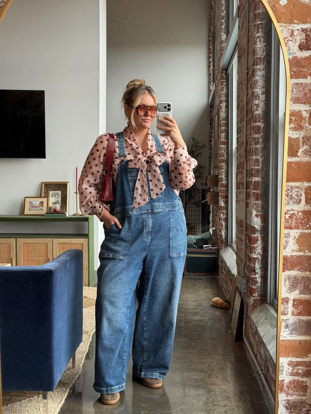 Playful Polka Dot Overalls and Blouse