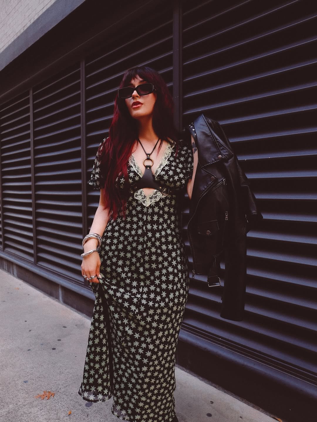 Rockstar Chic All Black Starburst Dress Casual Concert Outfits