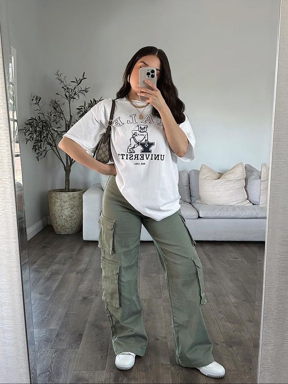 Sage Green Oversized Graphic Modest Casualwear