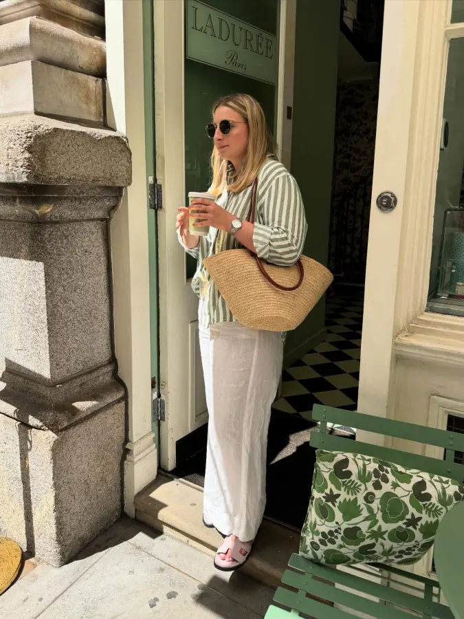 Sage Green Stripes and Breezy Linen: Easy Weekend Chic