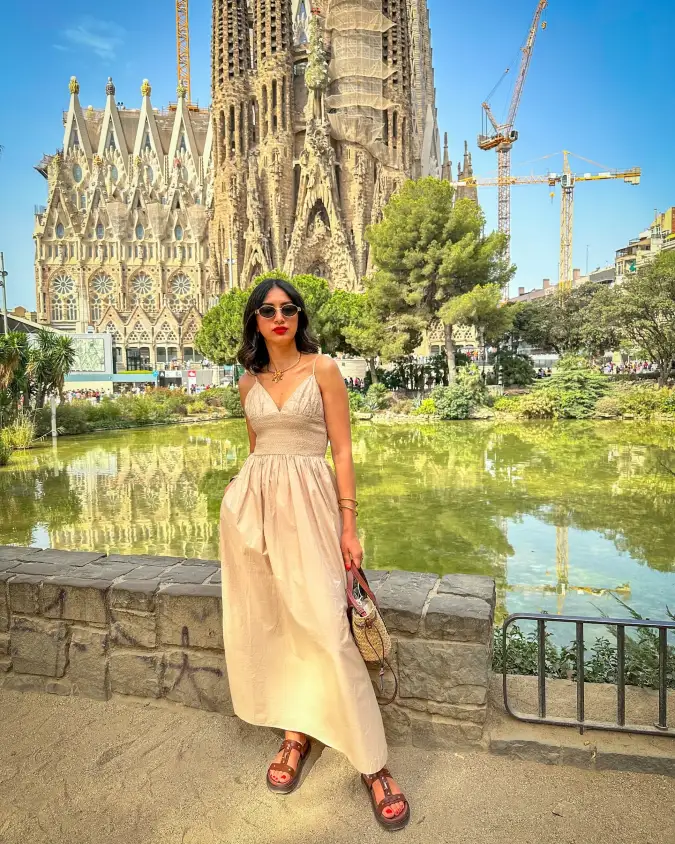 Sand Beige Smocked Maxi European Sightseeing Style