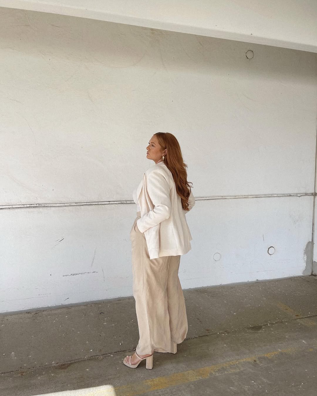 Soft Neutral Relaxed Suit
