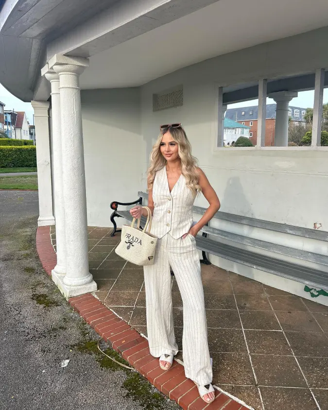Striped Linen Vest and Wide Leg Trousers for Elevated Casual Style