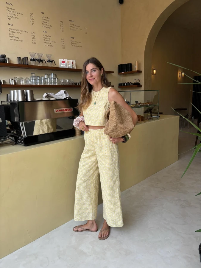 Sunny Gingham Coordinates and Woven Accessories for Relaxed Weekend Ease