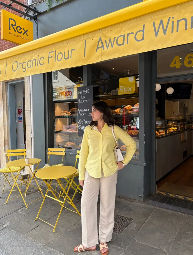 Sunny Yellow Shirt and Neutral Trousers: Bright Casual Weekend Style