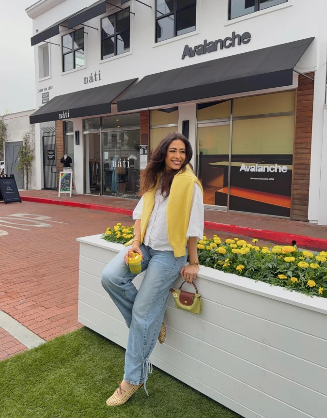 Sunny Yellow and Light Wash Denim Relaxed Coastal Casual