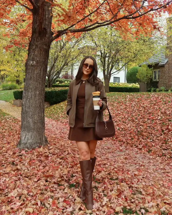 Toffee Utility Jacket and Light Wash Denim Cozy Weekend Layers