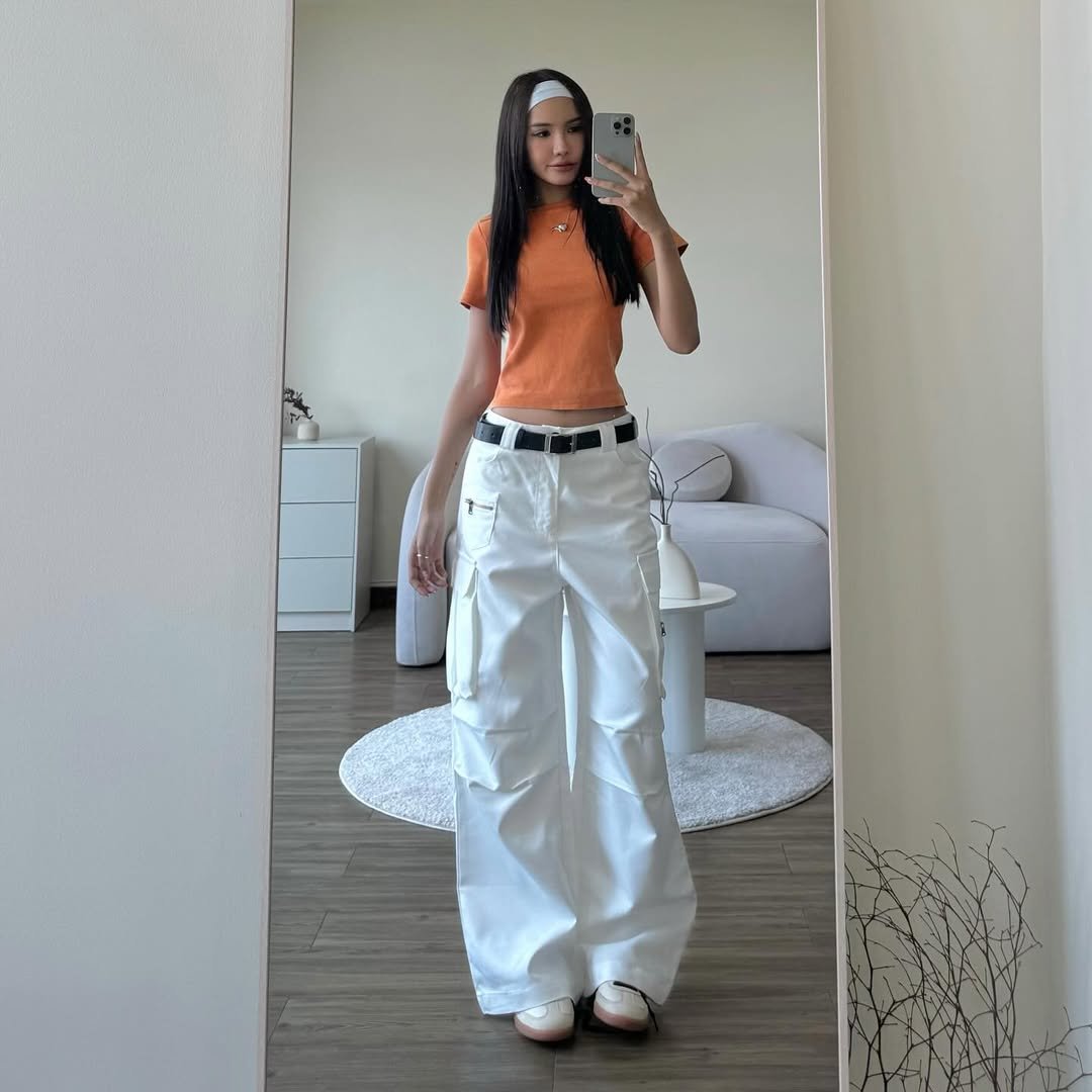 Vibrant Citrus And Crisp White Wide Leg Activewear Fresh Urban Utility