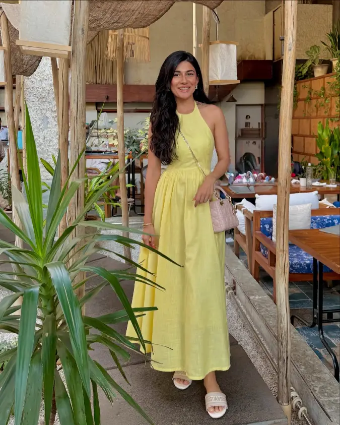 Vibrant Yellow Halter Maxi for Timeless Sunny Brunch Style