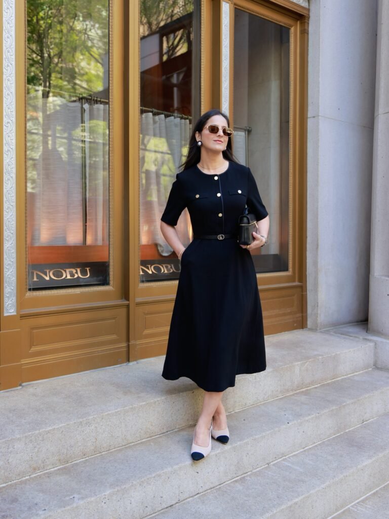 Elegant Black Tailored Midi Dresses for Effortlessly Put Together Everyday Outings