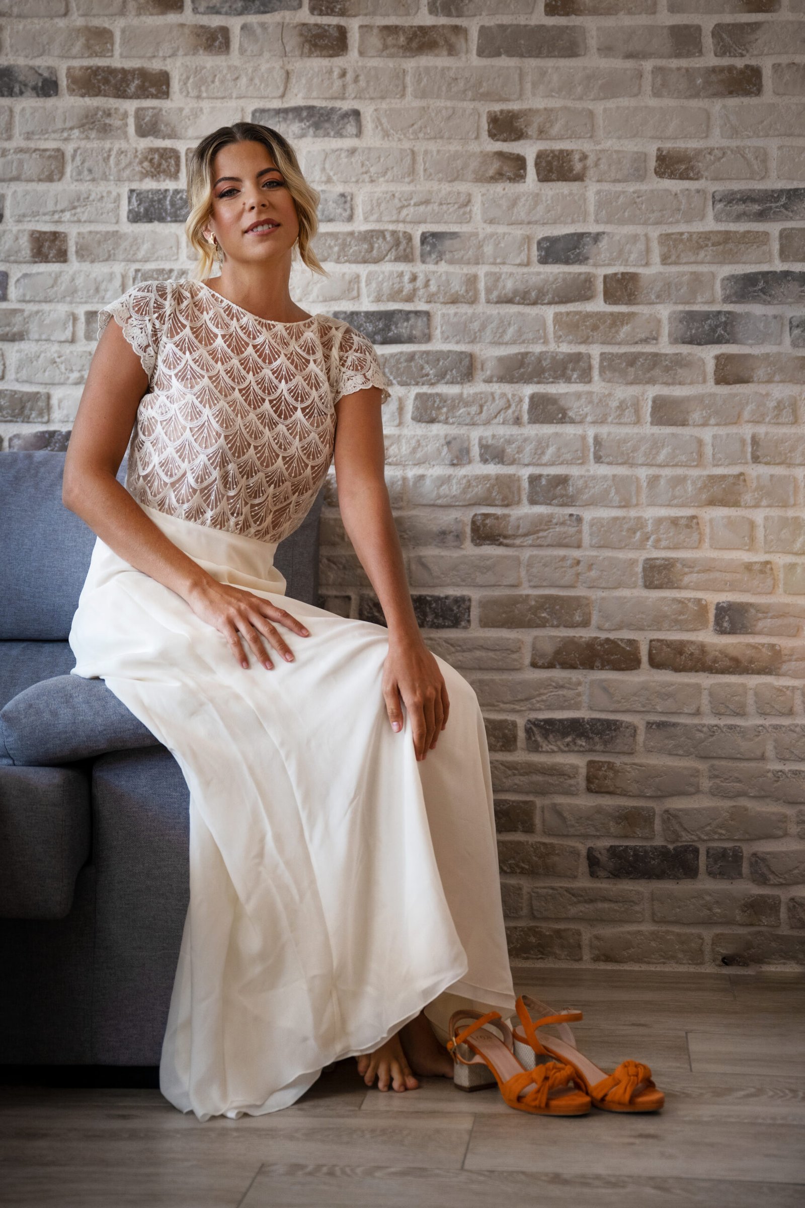Art Deco Lace Bodice and Crepe Maxi Skirt