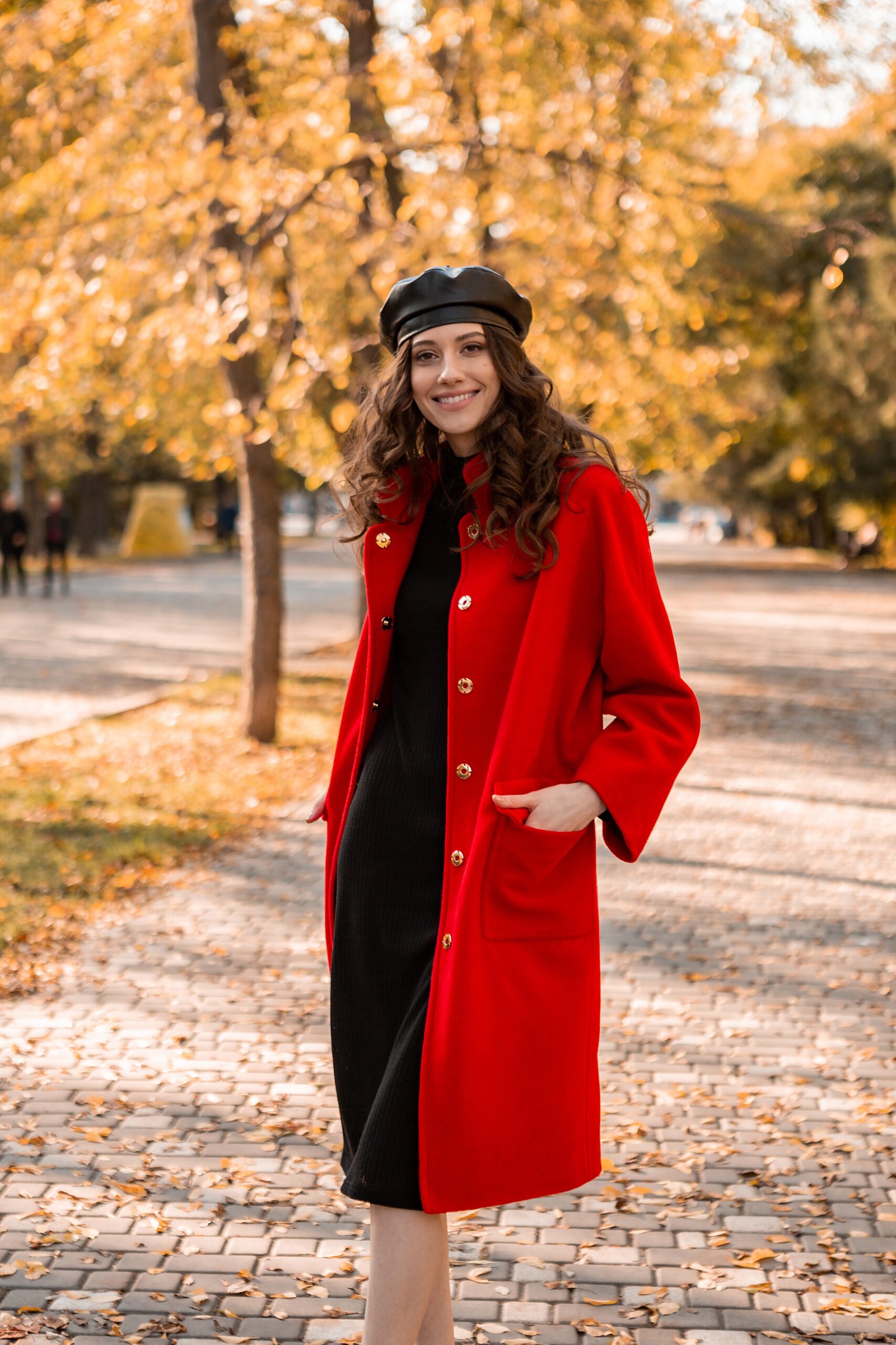 Bold Crimson Longline Layers Colorful Classroom Outerwear