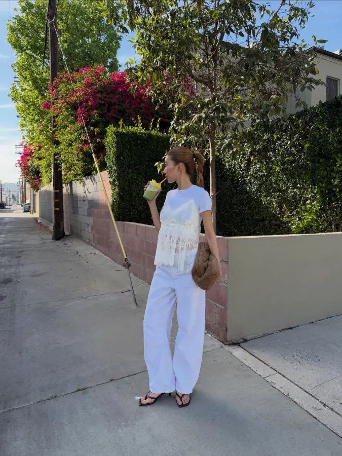Breezy White Lace Summer Look